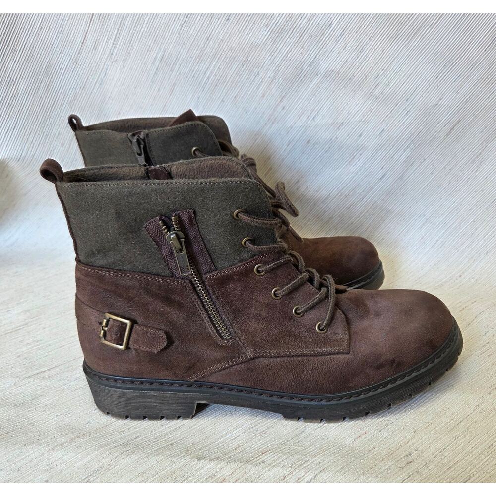 Pacifica "Aragon" Brown Lace Up Zip Up Over Ankle Boots Woman's Size 10M